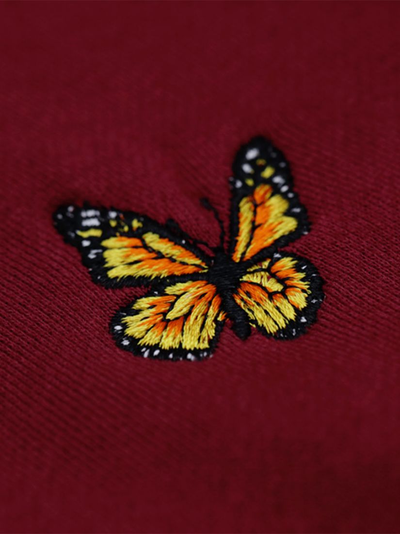 Felt Butterfly Garden Hoody - Burgundy